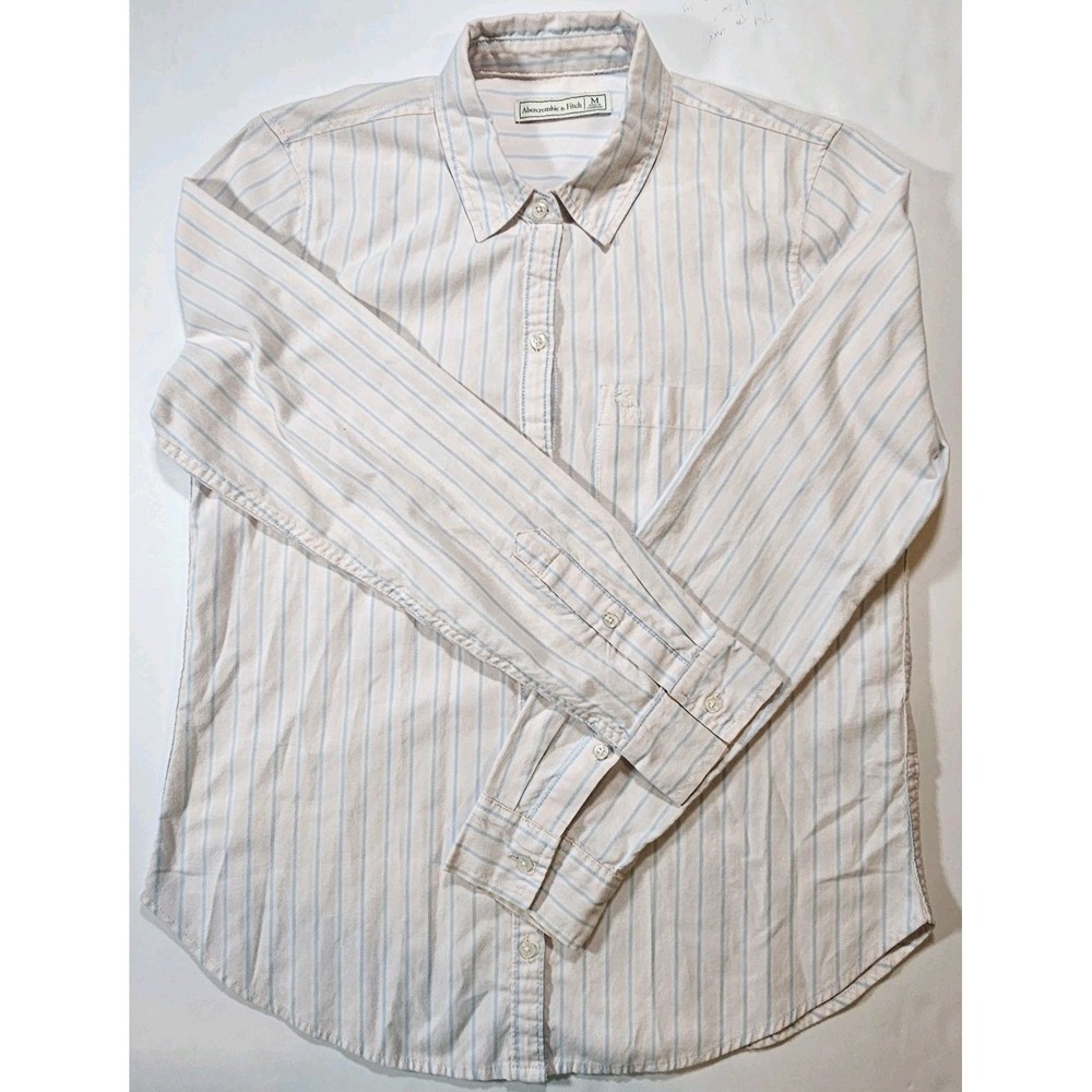 Abercrombie & Fitch Pink/blue pinstripe blouse shirt women's Medium